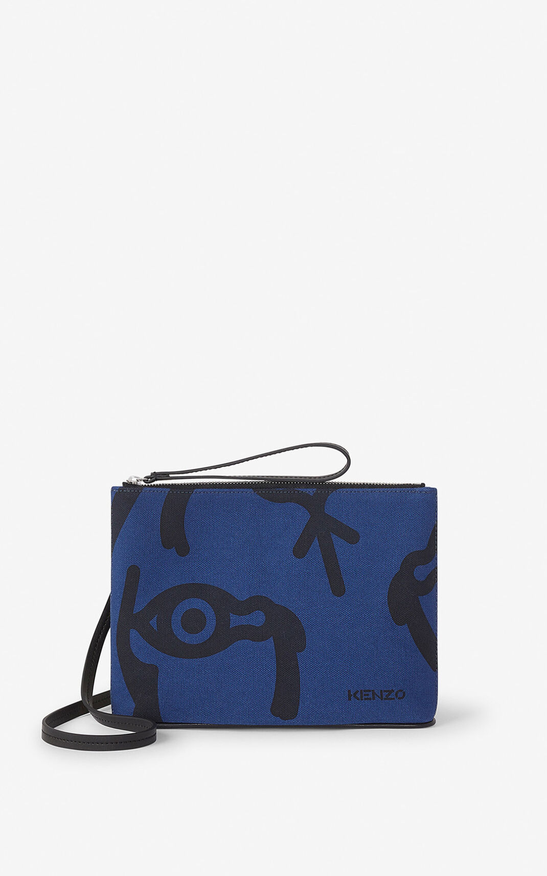 Kenzo Arc Kanvas pouch and shoulder strap Omuz Çantası Erkek Mavi | 4506-BXRQK